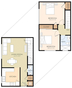 2b1.5b Townhome Apartment for new lease